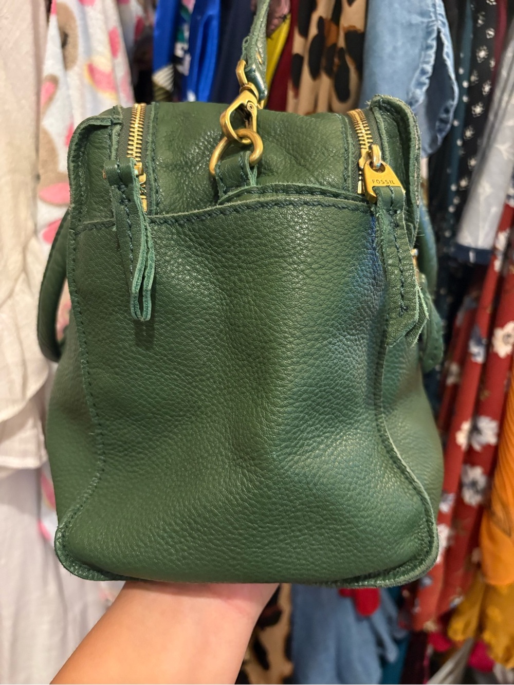 Fossil | Large Leather Satchel | Deep Green - Picture 4 of 17